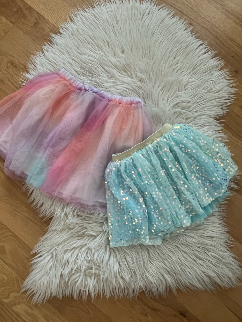 Fun Skirts for Girls! H&M Tulle Skirt and Blue Sequined Skirt